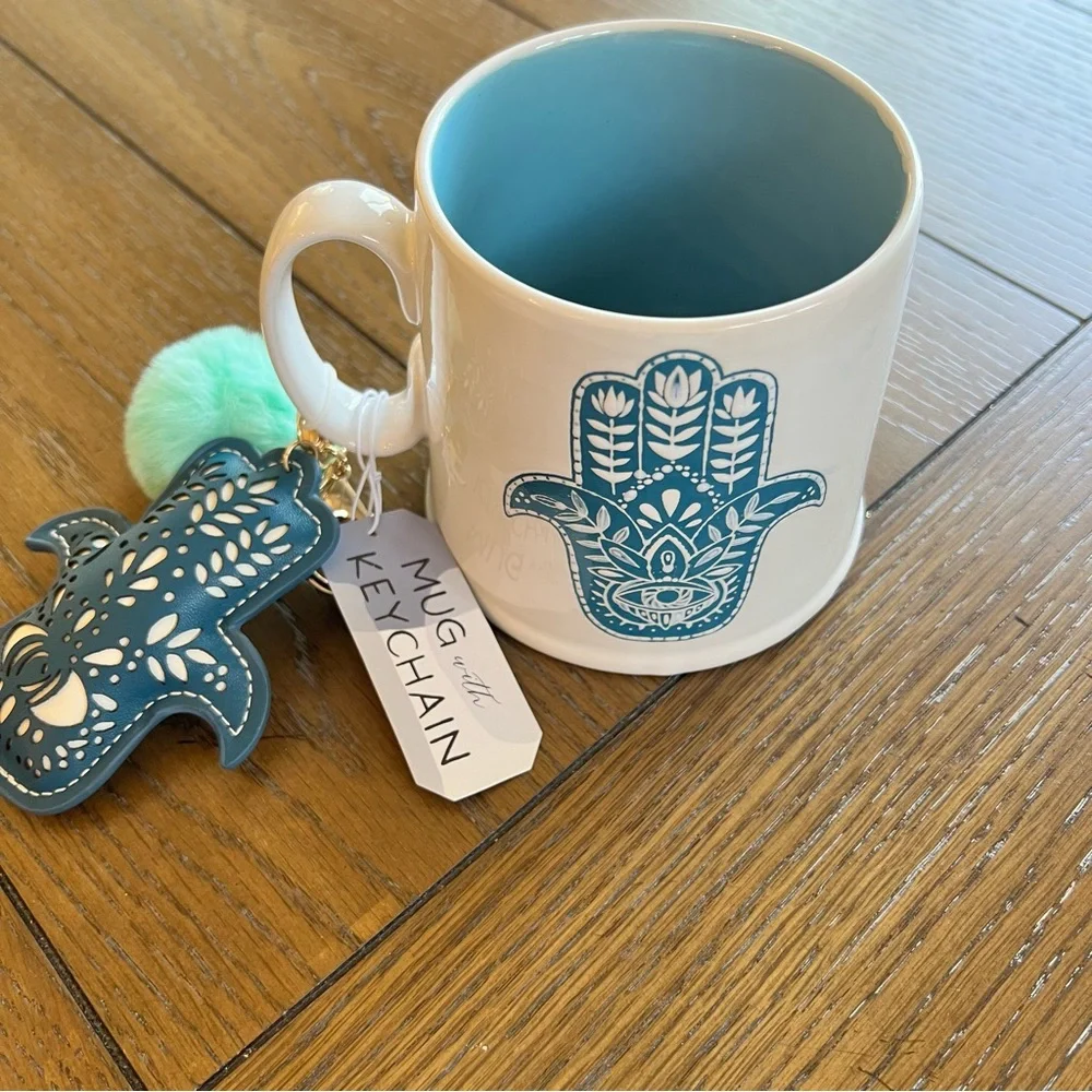 Bohemian Hamsa Mug Hamsa keychain Bonus NWT - Picture 8 of 11